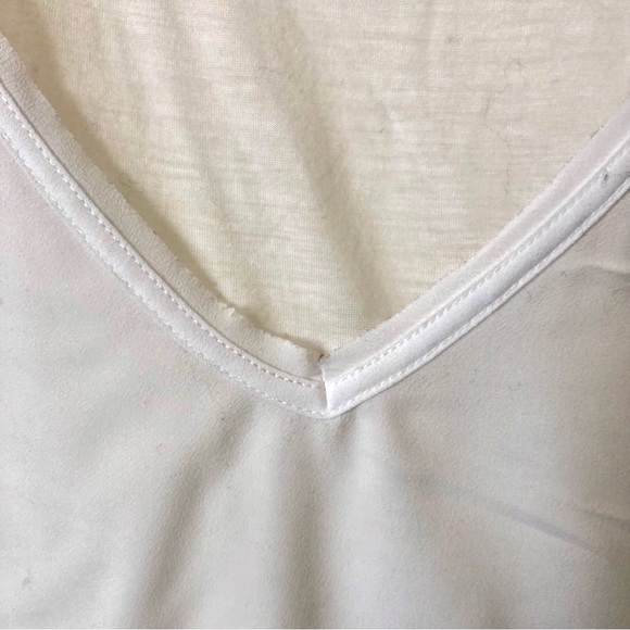 FRENCH CONNECTION Sheer Snow White V-Neck Halter Top - Women's S - Picture 4 of 8